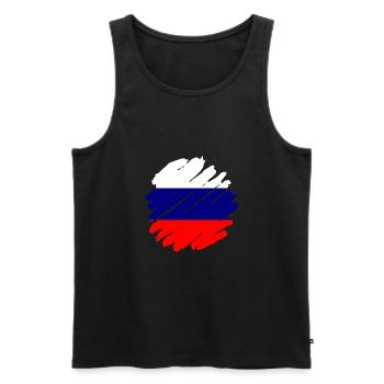 Drapeau de russie Vintage Drapeau russe d’occasion Look - Débardeur bio Premium Homme - noir - Devant - Michal (187cm)
