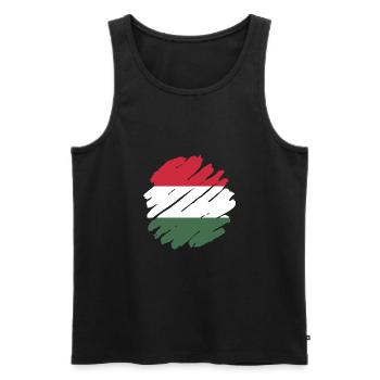 Ungarn Flagge Ungarische Fahne Balaton Hungary - Männer Premium Bio Tank Top - Schwarz - Vorne - AI Model Male 178 light (178cm)