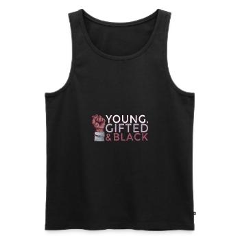 Jeune surdoué Histoire des Noirs Juneteenth Melanin - Débardeur bio Premium Homme - noir - Devant - Michal (187cm)