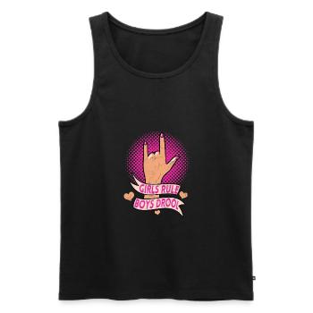 Girls Rule Boys Drool Feminist Women Empowerment - Men's Premium Organic Tank Top - black - Front - AI Model Male 178 light (178cm)