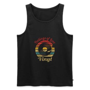 Feelings of Love Vinyl Retro Vintage Music - Männer Premium Bio Tank Top - Schwarz - Vorne - AI Model Male 178 light (178cm)
