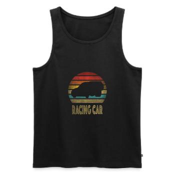 Drag Car Racing Drag Racing Retro Vintage Sunset - Männer Premium Bio Tank Top - Schwarz - Vorne - Michal (187cm)