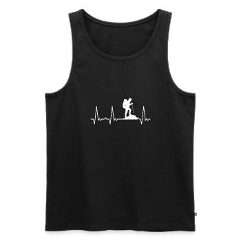 Herzschlag Wandern - Männer Premium Bio Tank Top - Schwarz - Vorne - Michal (187cm)