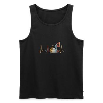 Herzschlag Bagger - Männer Premium Bio Tank Top - Schwarz - Vorne - Michal (187cm)