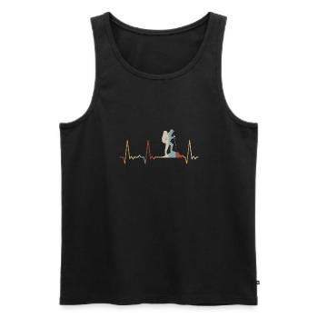 Herzschlag Wandern - Männer Premium Bio Tank Top - Schwarz - Vorne - Michal (187cm)