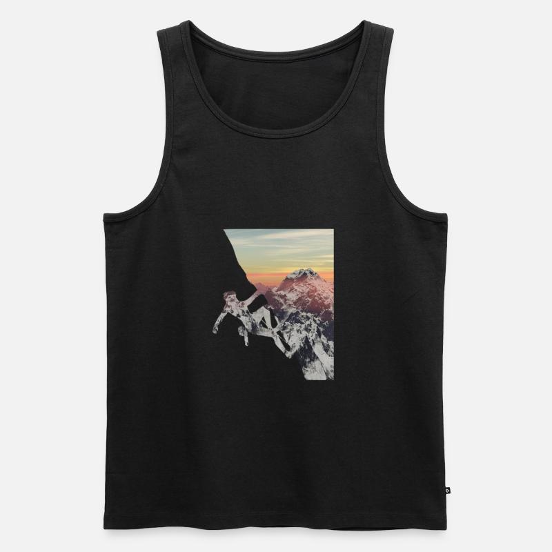 Kletterer Gebirge - Männer Premium Bio Tank Top - Schwarz