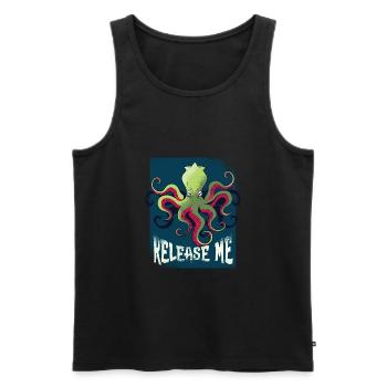 Vintage Krake - Männer Premium Bio Tank Top - Schwarz - Vorne - AI Model Male 178 light (178cm)