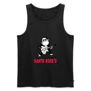 Santa rocks guitar Christmas Music Christmas - Men's Premium Organic Tank Top - black - Front - Michal (187cm)