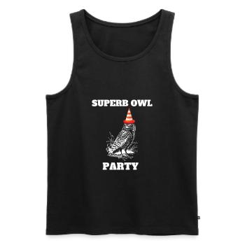 Superbe owl party, ce que nous faisons dans l’ombre - Débardeur bio Premium Homme - noir - Devant - AI Model Male 178 light (178cm)