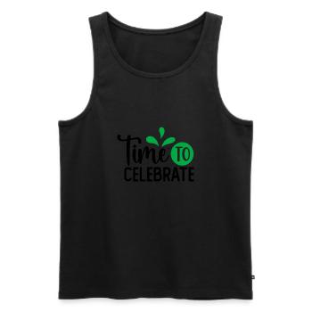 Design Time to celebrate vert - Débardeur bio Premium Homme - noir - Devant - Michal (187cm)