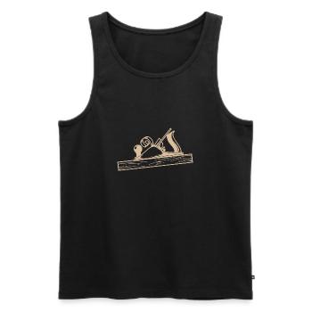 Schreiner Hobel Design - Männer Premium Bio Tank Top - Schwarz - Vorne - Michal (187cm)