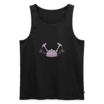 Construction Site Construction Worker Craft Helmet Silhouette - Men's Premium Organic Tank Top - black - Front - Michal (187cm)