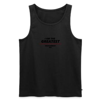 Ich bin der größte! (Muhammad Ali) - Männer Premium Bio Tank Top - Schwarz - Vorne - AI Model Male 178 light (178cm)