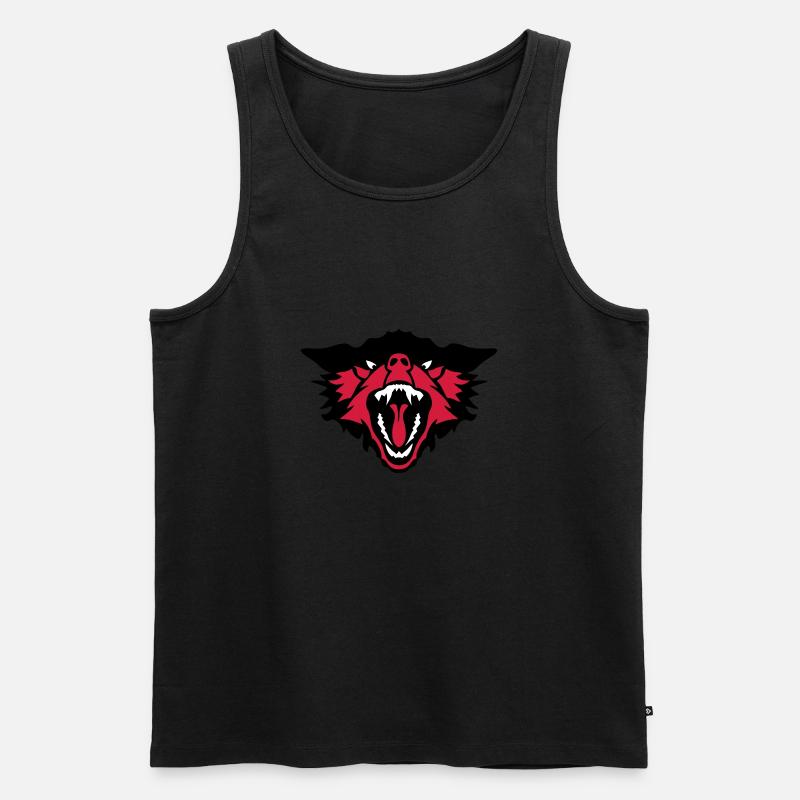 tierischer Wolfskopf 16 5 - Männer Premium Bio Tank Top - undefined