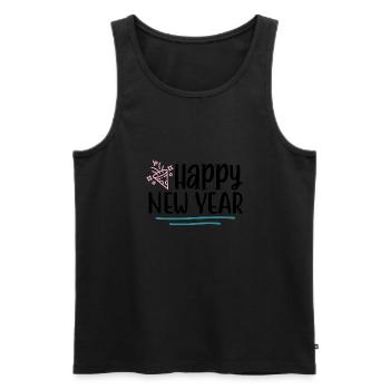 Design Happy New Year - Débardeur bio Premium Homme - noir - Devant - AI Model Male 178 light (178cm)