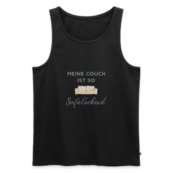 my couch - Men's Premium Organic Tank Top - black - Front - AI Model Male 178 light (178cm)