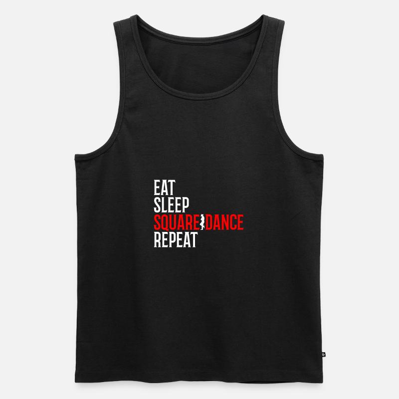 Square Dance - Männer Premium Bio Tank Top - Schwarz
