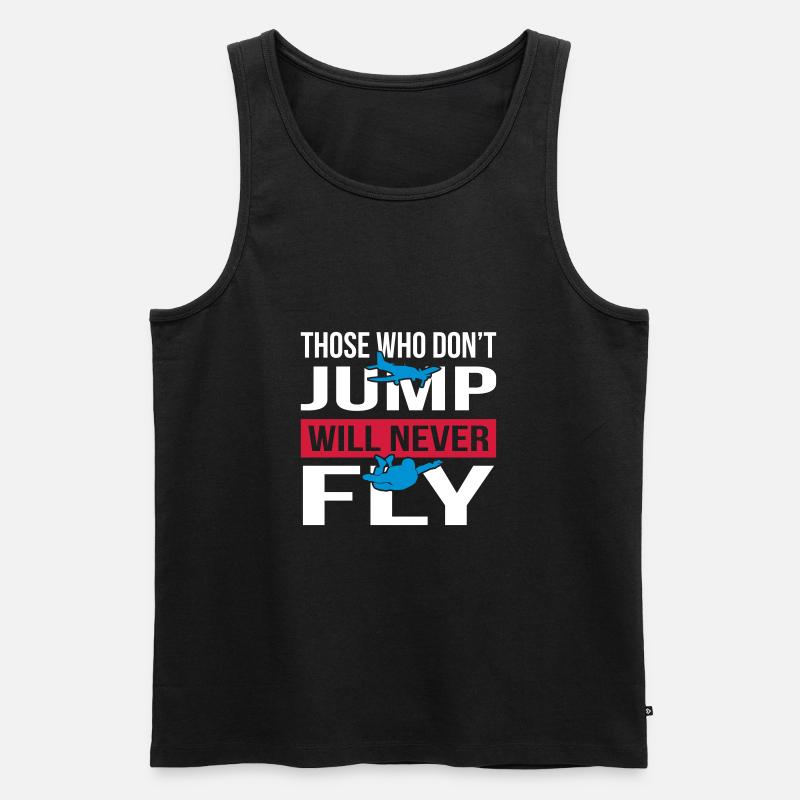 Will Never Fly Skydive - Männer Premium Bio Tank Top - Schwarz