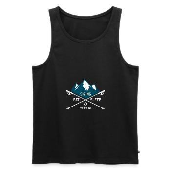 Ski Eat Sleep Repeat - Men's Premium Organic Tank Top - black - Front - Michal (187cm)