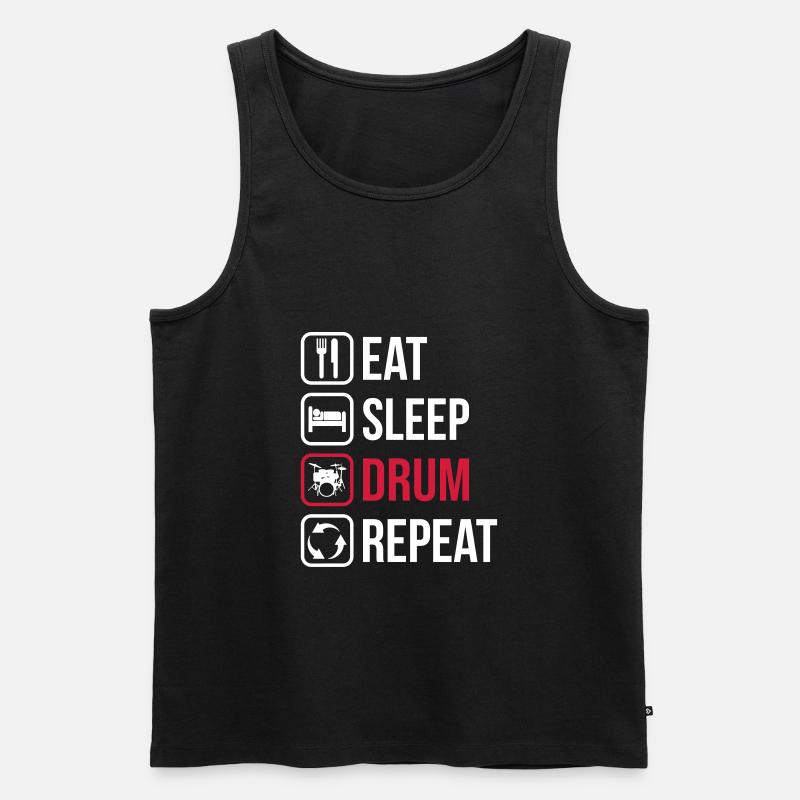 Eat Sleep Drum Repeat - Männer Premium Bio Tank Top - Schwarz