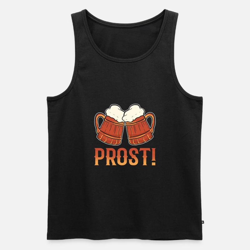 Brezel Prost - Männer Premium Bio Tank Top - Schwarz