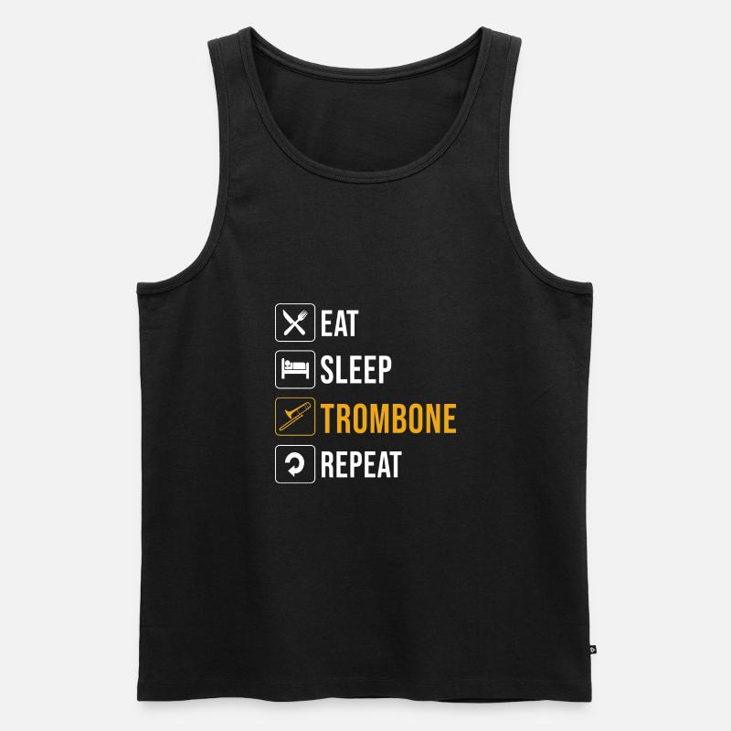 Posaune - Männer Premium Bio Tank Top - Schwarz
