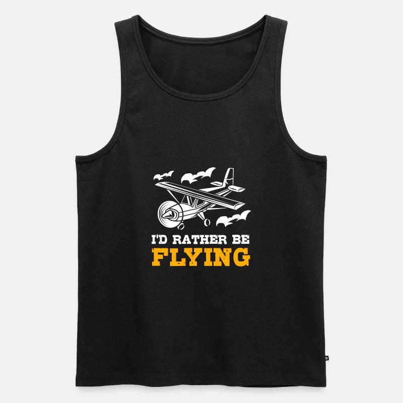 Pilot Flugzeug - Männer Premium Bio Tank Top - Schwarz
