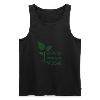T-shirt végétalien · Bien-être animal · Cadeau santé - Débardeur bio Premium Homme - noir - Devant - Michal (187cm)