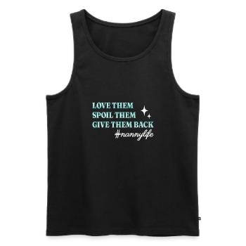 Nanny Babysitterin Tagesmutter - Männer Premium Bio Tank Top - Schwarz - Vorne - AI Model Male 178 light (178cm)