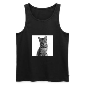 weiße Katze Katze weiß Katzen Geschenk - Männer Premium Bio Tank Top - Schwarz - Vorne - AI Model Male 178 light (178cm)