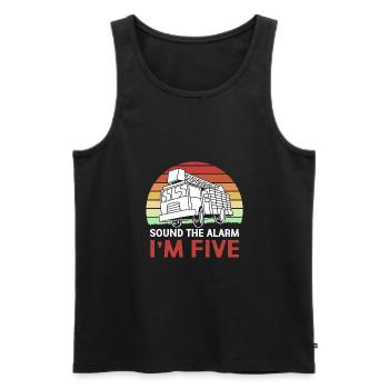 Fire Truck Children's Birthday Party - Men's Premium Organic Tank Top - black - Front - AI Model Male 178 light (178cm)