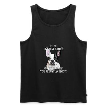 BULLDOG FRANÇAIS - BULLDOG FRANÇAIS CHIEN JUSTE - Débardeur bio Premium Homme - noir - Devant - Michal (187cm)