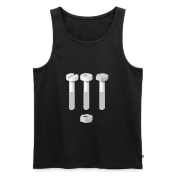 Schrauben - Männer Premium Bio Tank Top - Schwarz - Vorne - AI Model Male 178 light (178cm)
