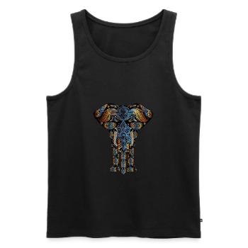 Elephant symbol colorful - Men's Premium Organic Tank Top - black - Front - AI Model Male 178 light (178cm)