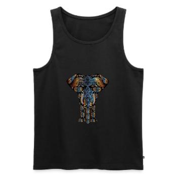 Elefant - Männer Premium Bio Tank Top - Schwarz - Vorne - Michal (187cm)