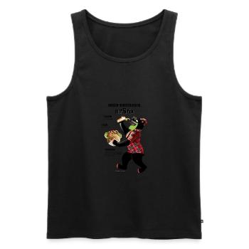 Hipster Berlin-Kreuzberger Bär mit Vegan Döner - Männer Premium Bio Tank Top - Schwarz - Vorne - AI Model Male 178 light (178cm)