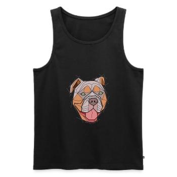Geometric bulldog (color) - Men's Premium Organic Tank Top - black - Front - AI Model Male 178 light (178cm)