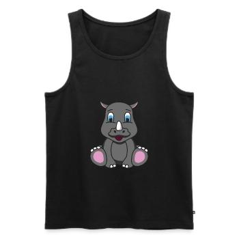 Nashorn Rhinozeros - Männer Premium Bio Tank Top - Schwarz - Vorne - AI Model Male 178 light (178cm)