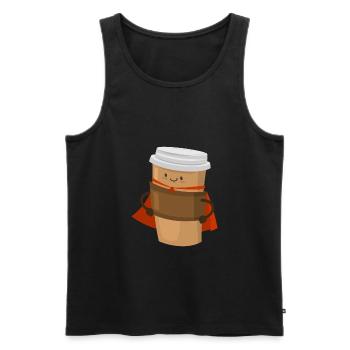 Coffee Superhero Superhero Superpower Coffee - Men's Premium Organic Tank Top - black - Front - AI Model Male 178 light (178cm)