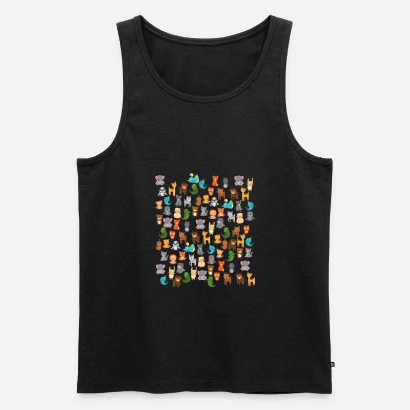 süße Comic Tiere kawaii - Männer Premium Bio Tank Top - Schwarz
