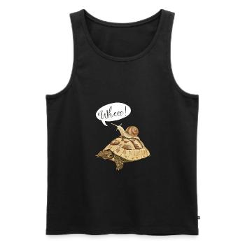 Joyride with turtle and snail (english) - Men's Premium Organic Tank Top - black - Front - AI Model Male 178 light (178cm)