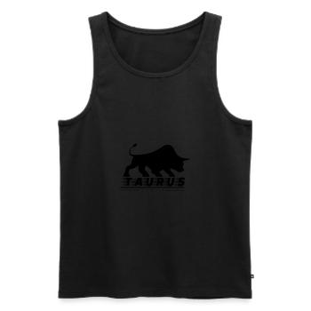 Taurus Stier Bulle - Männer Premium Bio Tank Top - Schwarz - Vorne - AI Model Male 178 light (178cm)