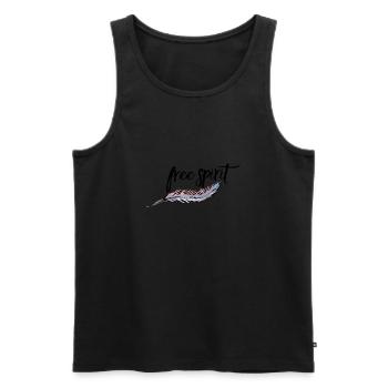 Free Spirit with plum colored - Vol. 4 noir - Débardeur bio Premium Homme - noir - Devant - AI Model Male 178 light (178cm)