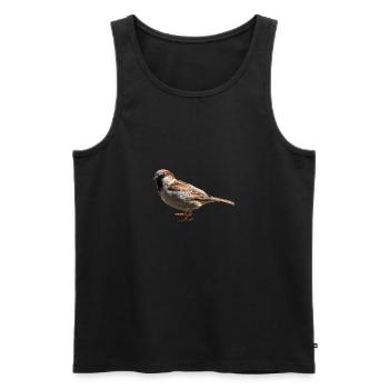 sparrow - Men's Premium Organic Tank Top - black - Front - AI Model Male 178 light (178cm)