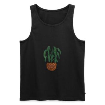 irgend 'ne Pflanze! - Männer Premium Bio Tank Top - Schwarz - Vorne - AI Model Male 178 light (178cm)