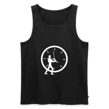 Zeit anhalten - Männer Premium Bio Tank Top - Schwarz - Vorne - Michal (187cm)