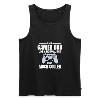 Gamer Dad - Gaming Vater - Männer Premium Bio Tank Top - Schwarz - Vorne - Michal (187cm)