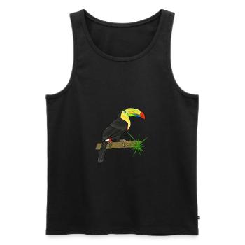 Toucan - Men's Premium Organic Tank Top - black - Front - AI Model Male 178 light (178cm)