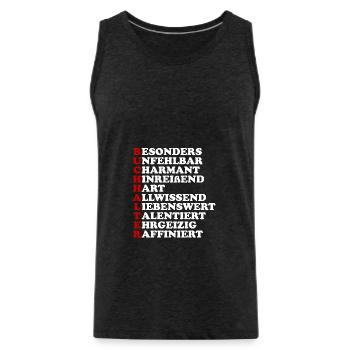 buchhalter spruch - Männer Premium Bio Tank Top - Anthrazit - Vorne - Alexander (188cm)
