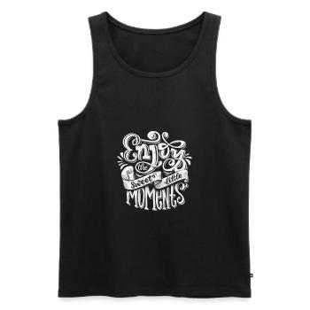 Enjoy the sweet little moments - Men's Premium Organic Tank Top - black - Front - AI Model Male 178 light (178cm)